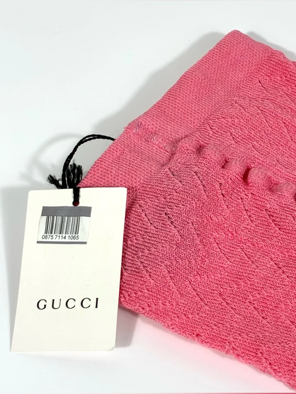 Gucci Chevron Knit Tights Pink Roseate Small NEW Box Included